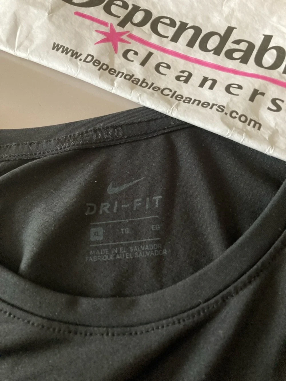 Nike Black Long Sleeve Dri-FIT Top with White Swoosh length 26” - Picture 4 of 4